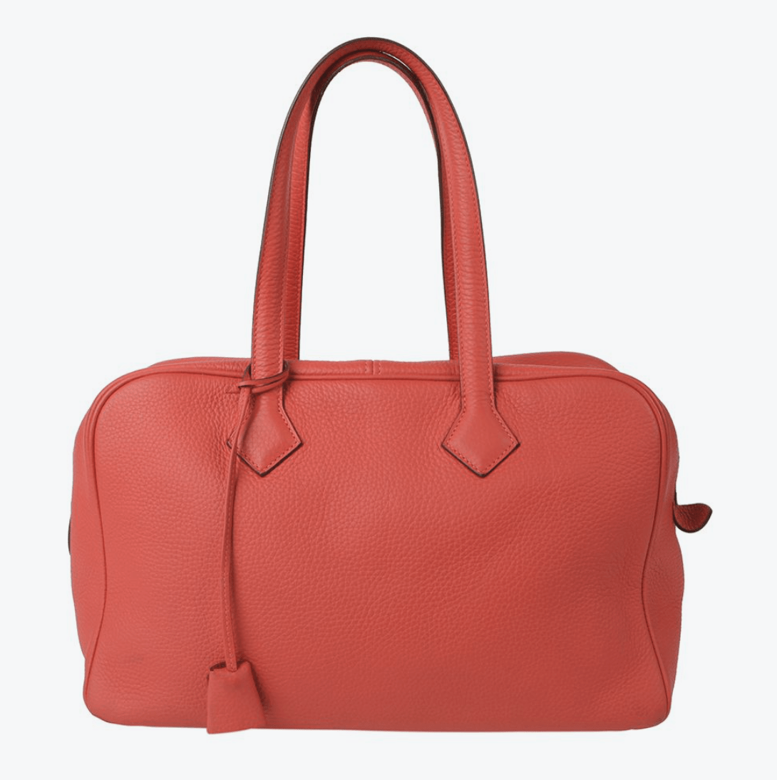 Hermes Victoria 35 Rose Jaipur Clemence PHW #R 77258330