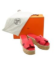 Hermes eze red suede mules size 39 AJL0257