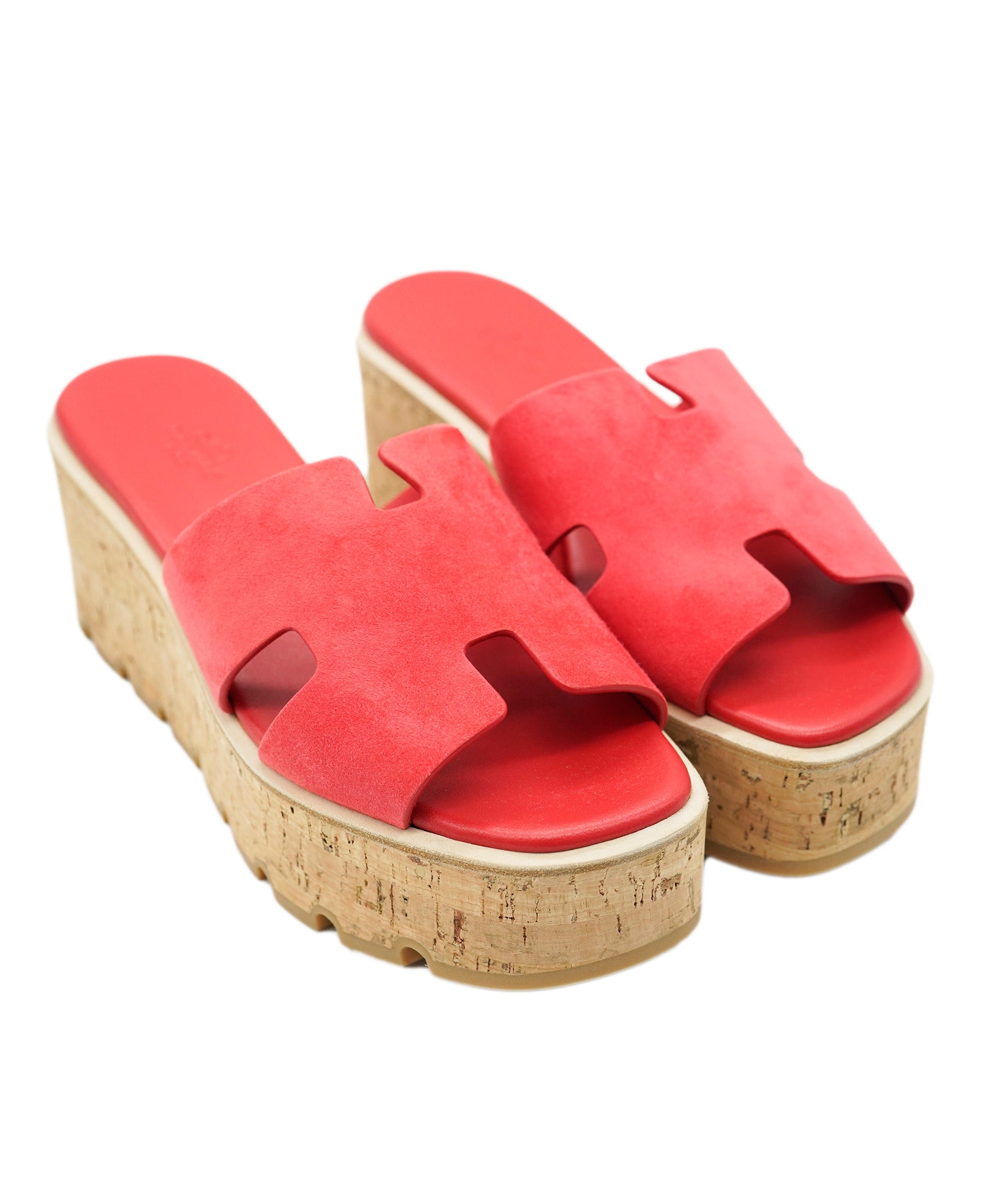 Hermes eze red suede mules size 39 AJL0257