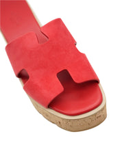 Hermes eze red suede mules size 39 AJL0257