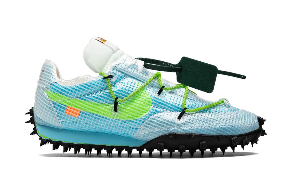 Nike x Off-White Women's Waffle Racer - Vivid Sky/Electric Green-Black