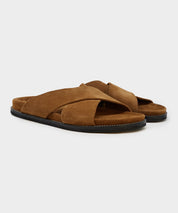 Nomad Suede Crossover Sandal in Tobacco