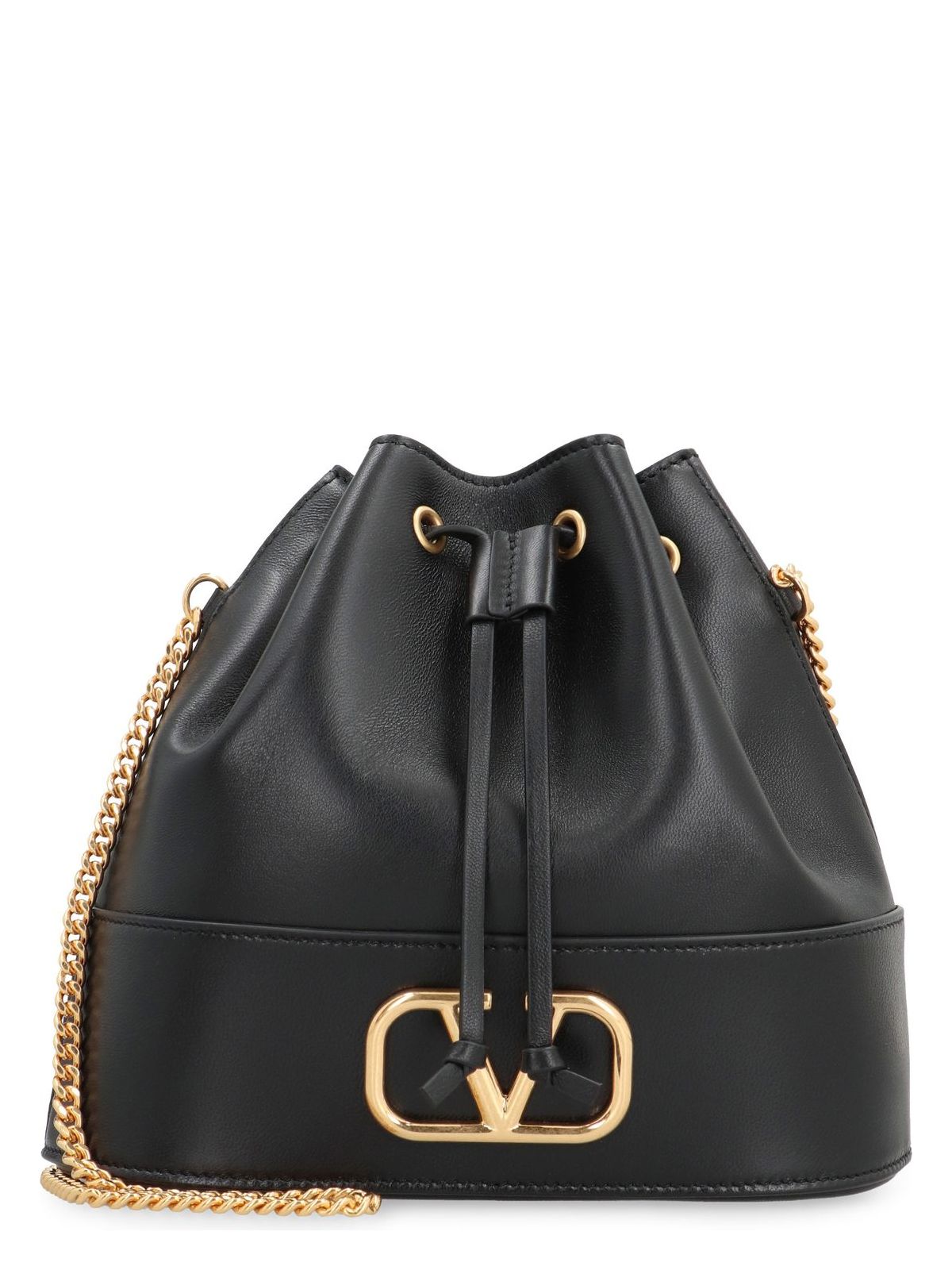 VALENTINO GARAVANI - VLOGO SIGNATURE LEATHER BUCKET BAG