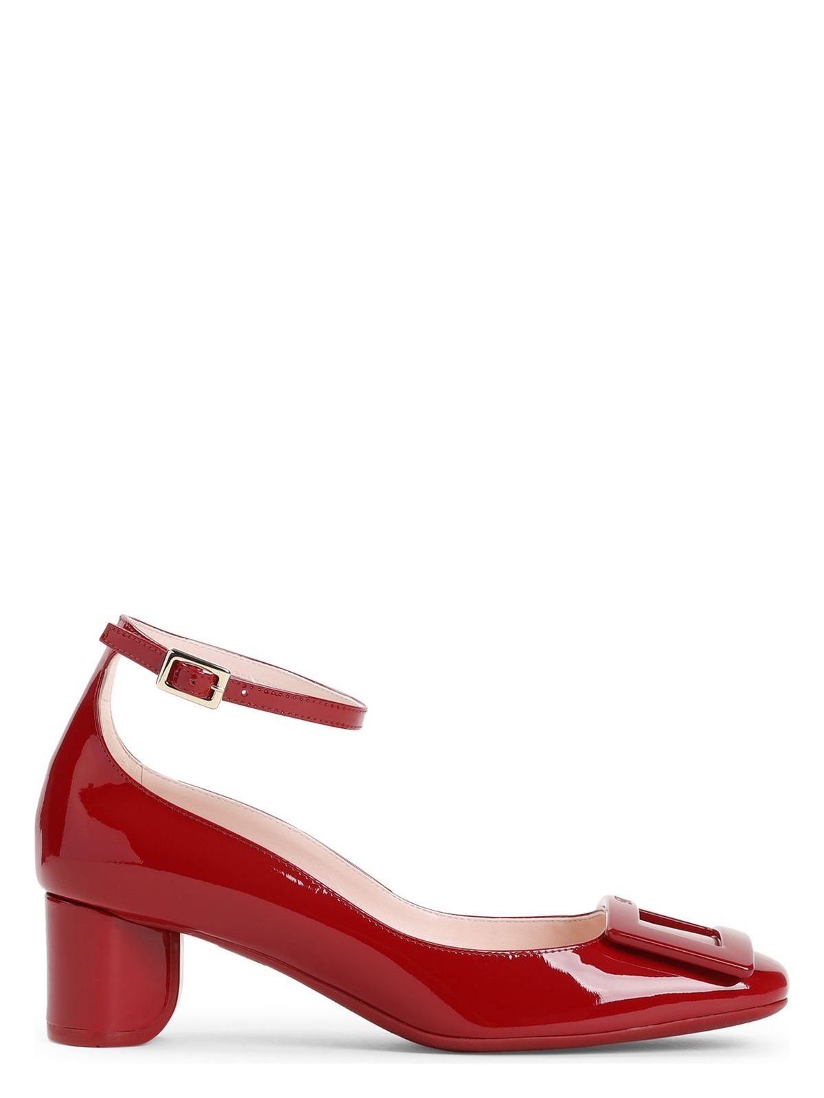 ROUNDY LACQUERED ANKLE STRAP DEC 45 PUMPS