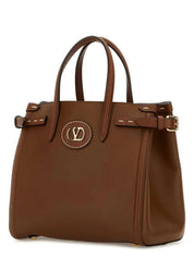 TOBACCO LEATHER SMALL ANTIBES TOTE BAG