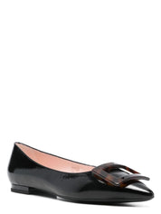 GOMMETTINE TURTLE LEATHER BALLET FLATS