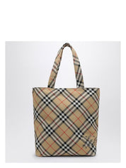 CHECK FABRIC TOTE BAG