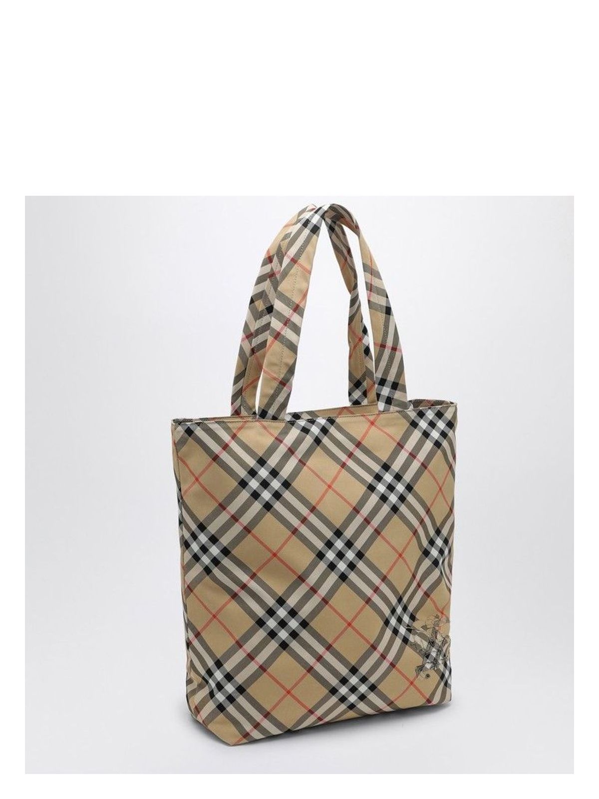 CHECK FABRIC TOTE BAG