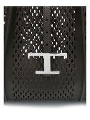 T TIMELESS PERFORATED LEATHER SMALL TOTE