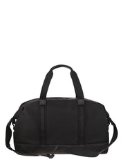 WATER-REPELLENT TECH DUFFLE BAG WITH LEATHER TRIM