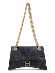 SMALL CRUSH BAG IN BLACK WITH CHAIN