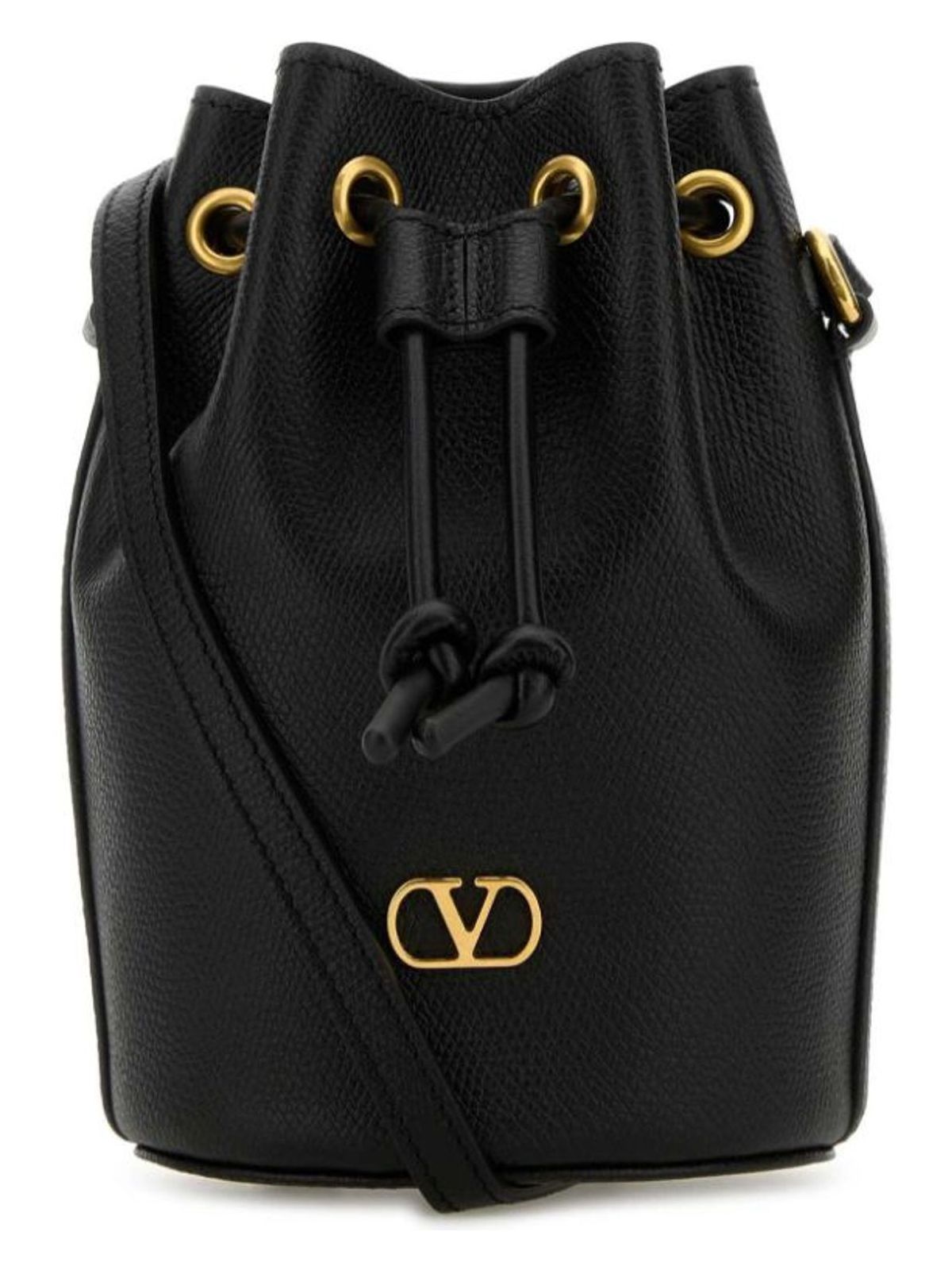 VLOGO SIGNATURE MINI LEATHER BUCKET BAG