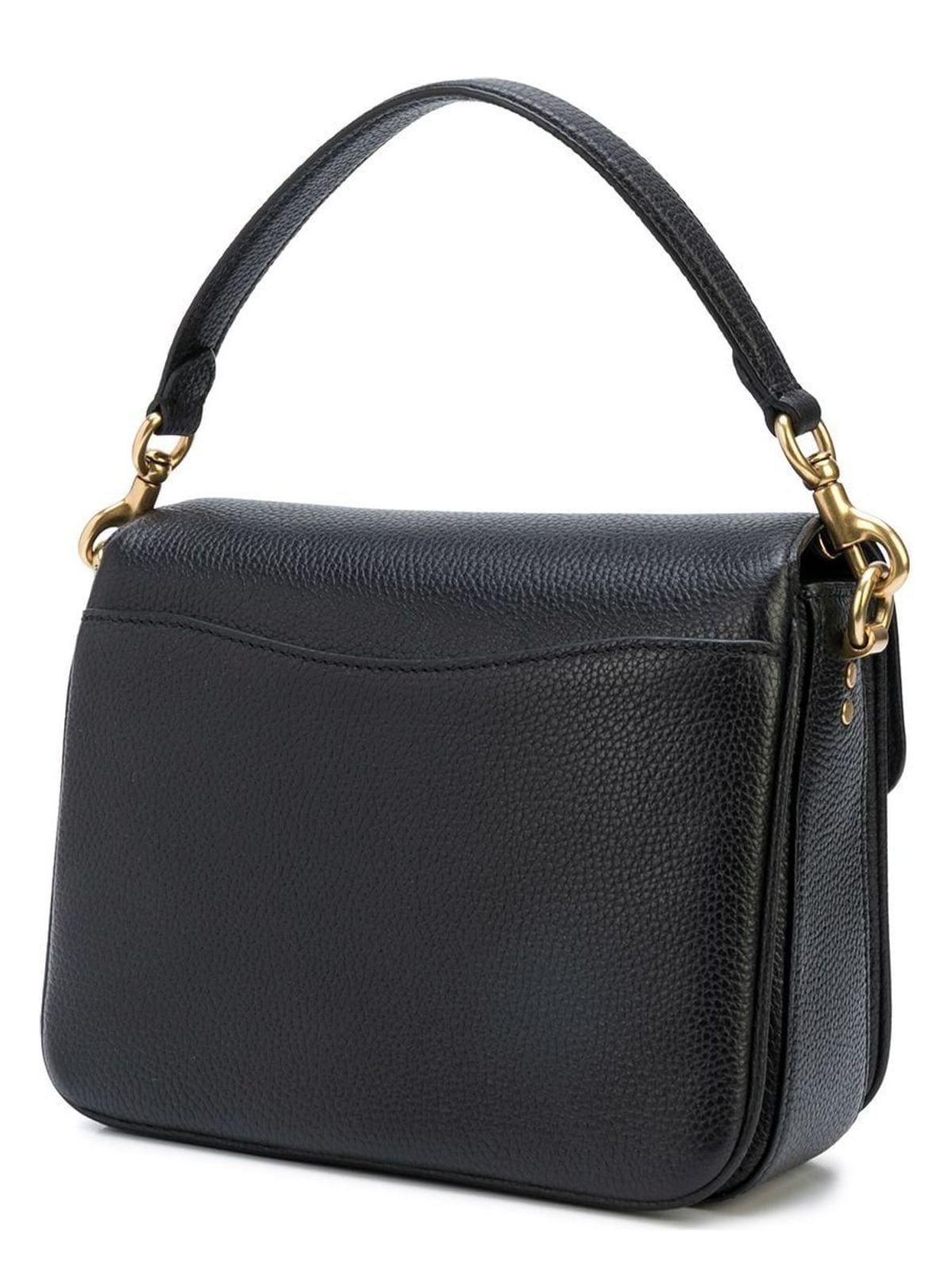 POLISHED PEBBLED LEATHER CASSI BLACK