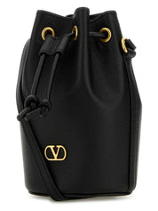 VLOGO SIGNATURE MINI LEATHER BUCKET BAG