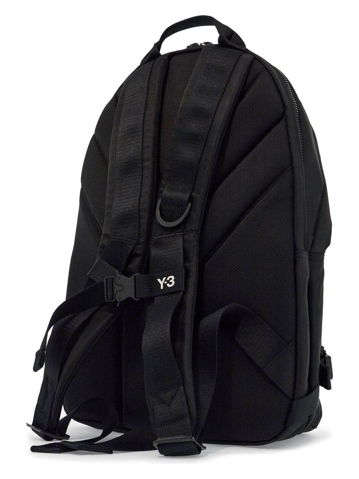 BLACK MINIMALIST BACKPACK IN RECYCLED POLYESTER WITH PADDED STRAPS