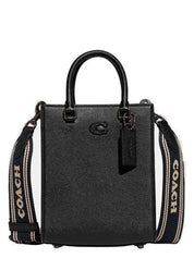 TOTE 16 IN CROSSGRAIN LEATHER BLACK