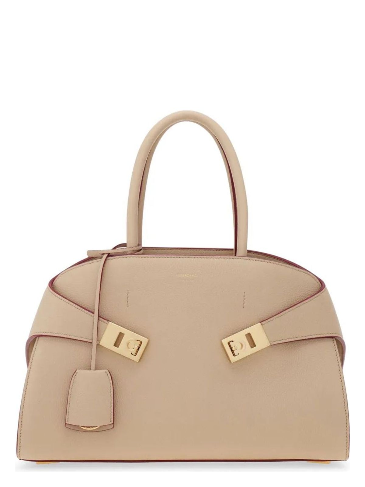 BOLSO TOP HANDLE S BEIGE VIVOS GRANATE