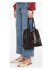 T TIMELESS PERFORATED LEATHER SMALL TOTE