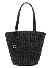 STRAW TOTE BLACK