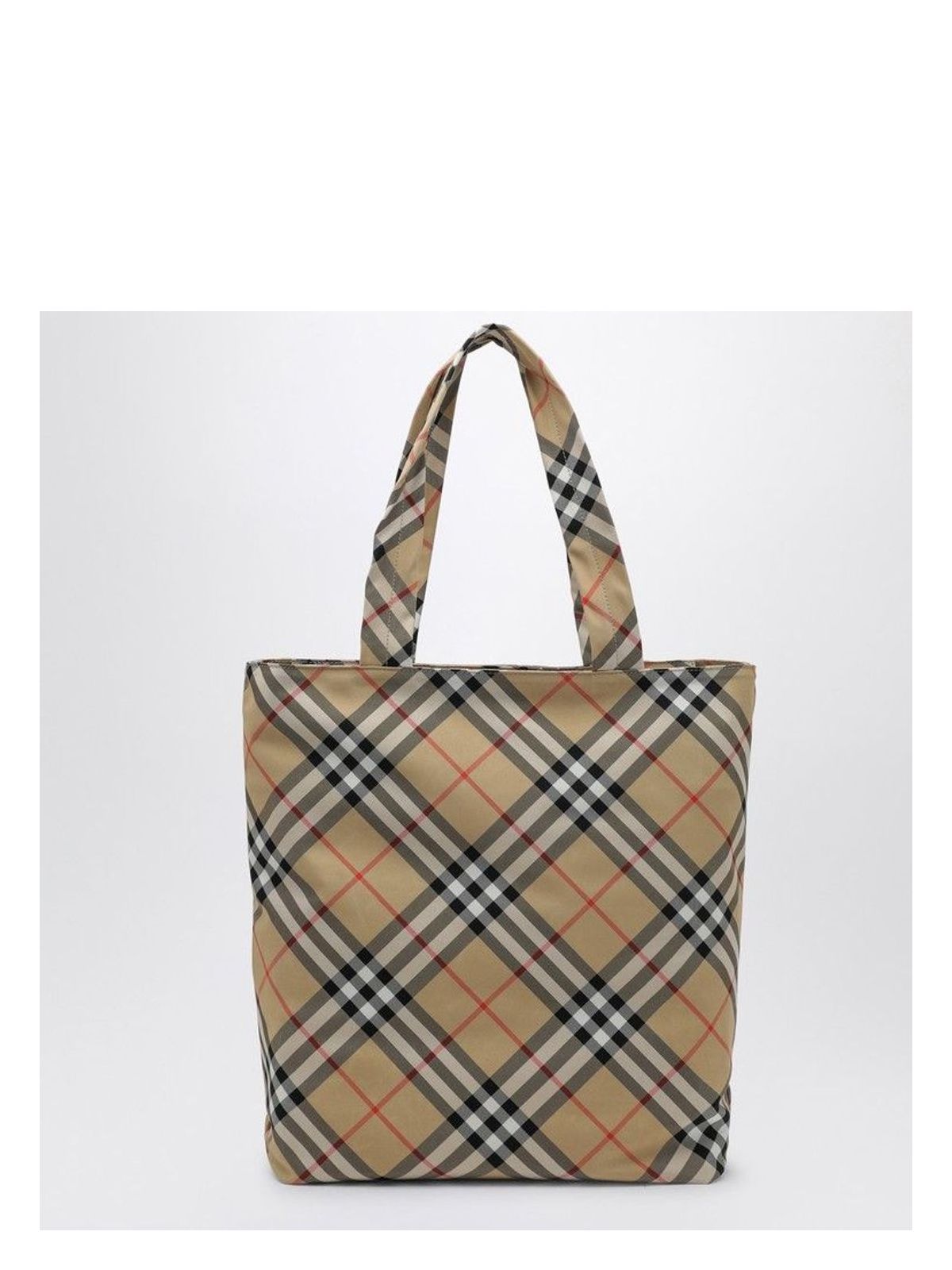 CHECK FABRIC TOTE BAG