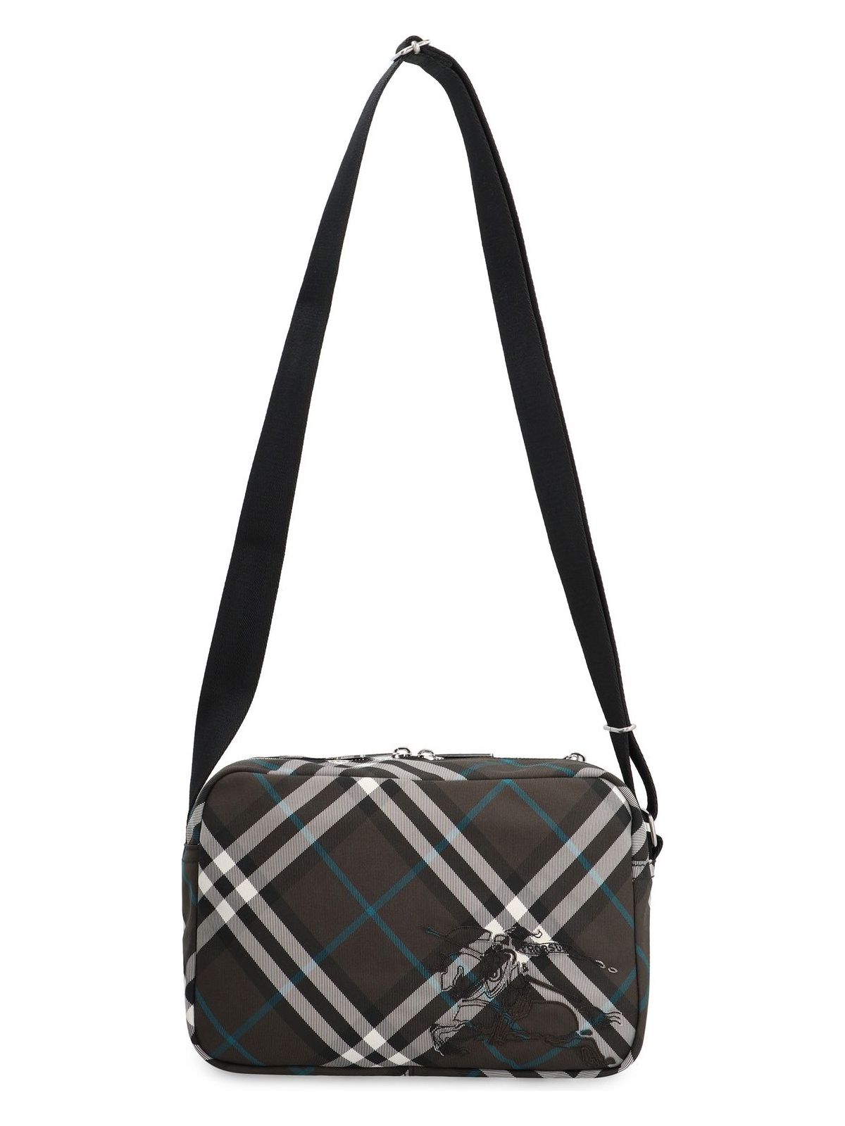 CHECK FABRIC SHOULDER BAG