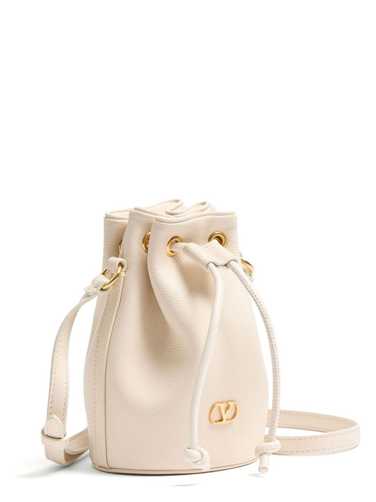 VLOGO SIGNATURE MINI LEATHER BUCKET BAG