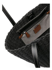 STRAW TOTE BLACK