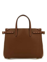 TOBACCO LEATHER SMALL ANTIBES TOTE BAG