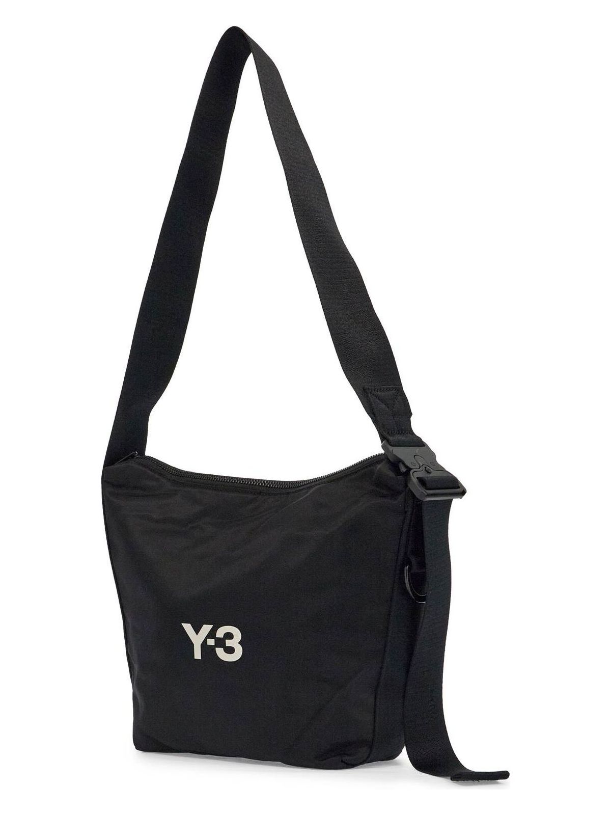 BLACK RECYCLED POLYESTER SACOCHE WITH ADJUSTABLE STRAP