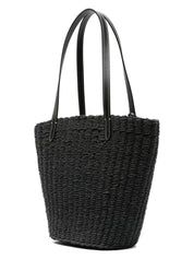 STRAW TOTE BLACK