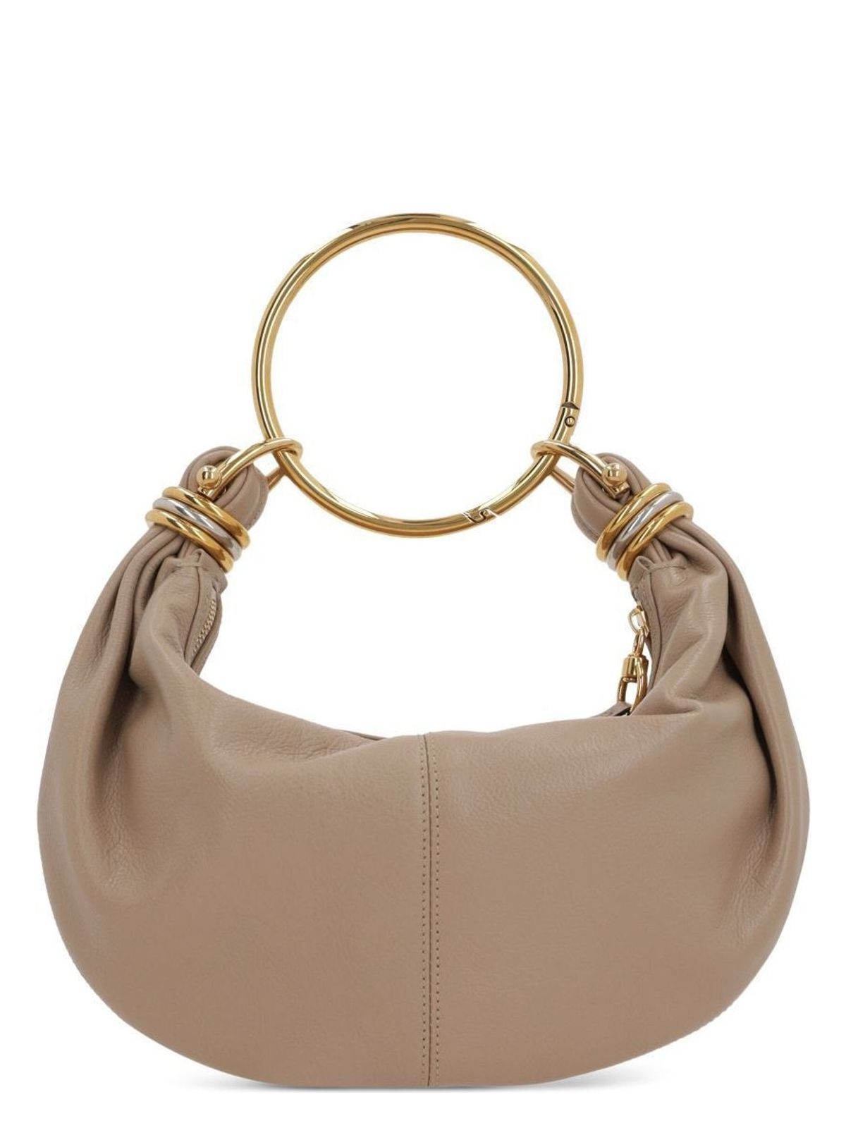 SMALL BRACELET HOBO BAG IN GRAINED LEATHER