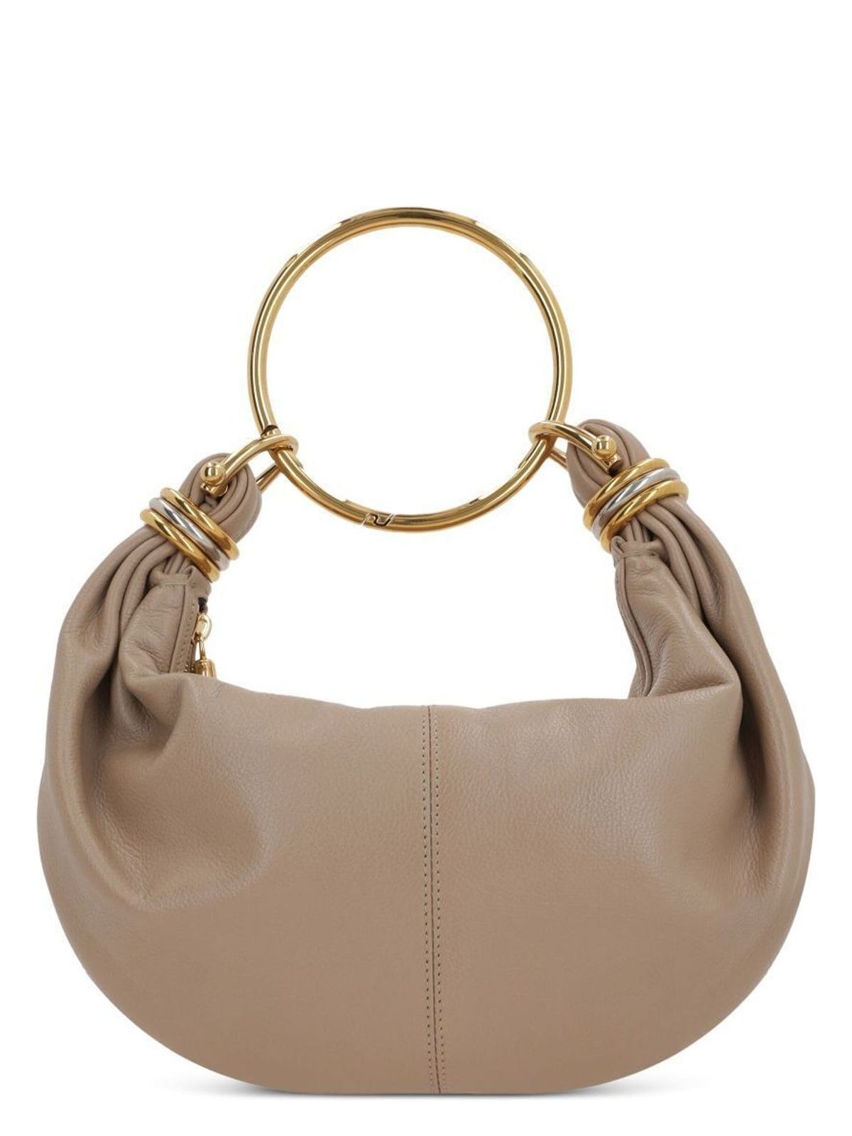 SMALL BRACELET HOBO BAG IN GRAINED LEATHER