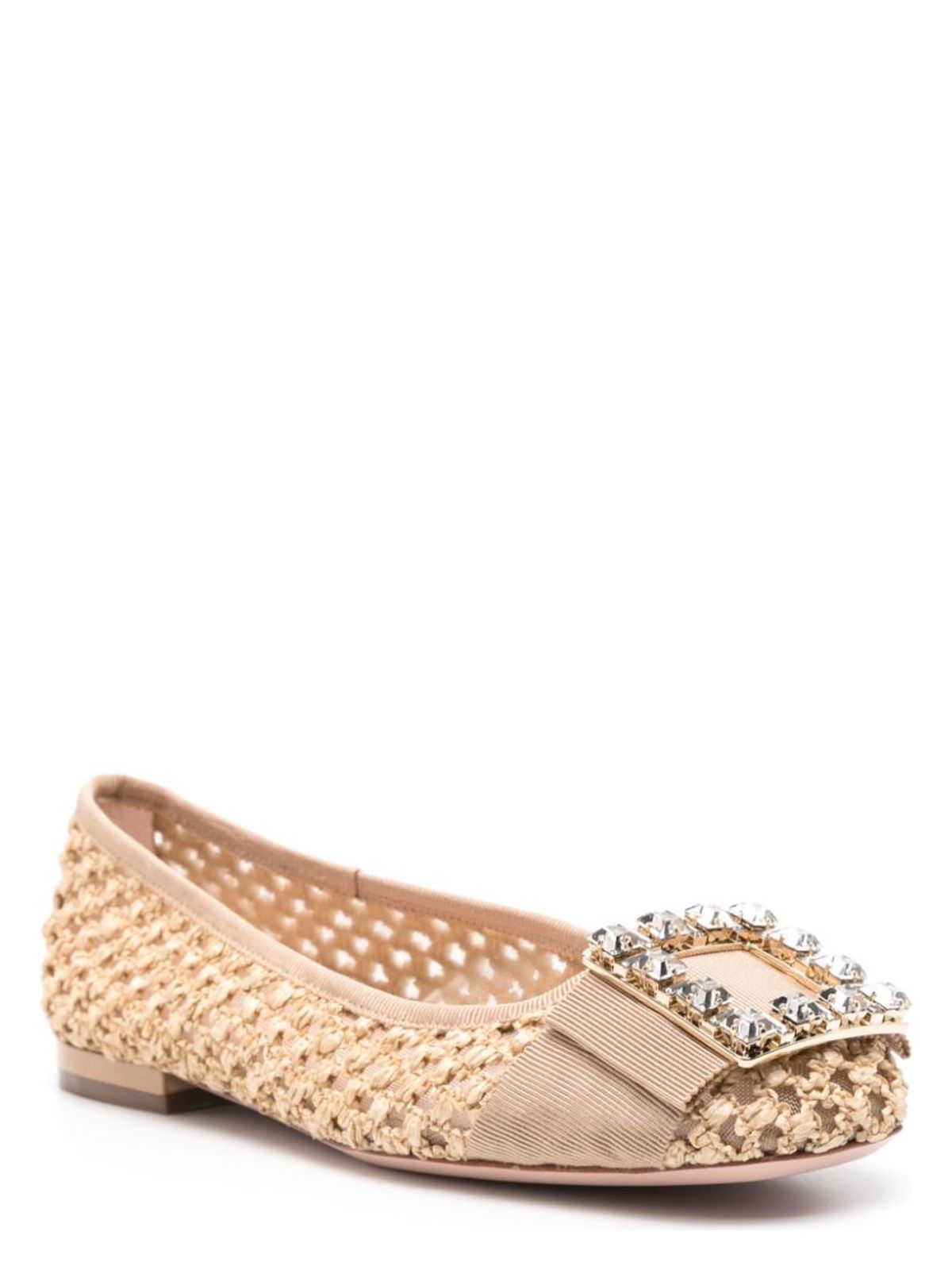 TRÈS VIVIER RAFFIA BALLET FLATS