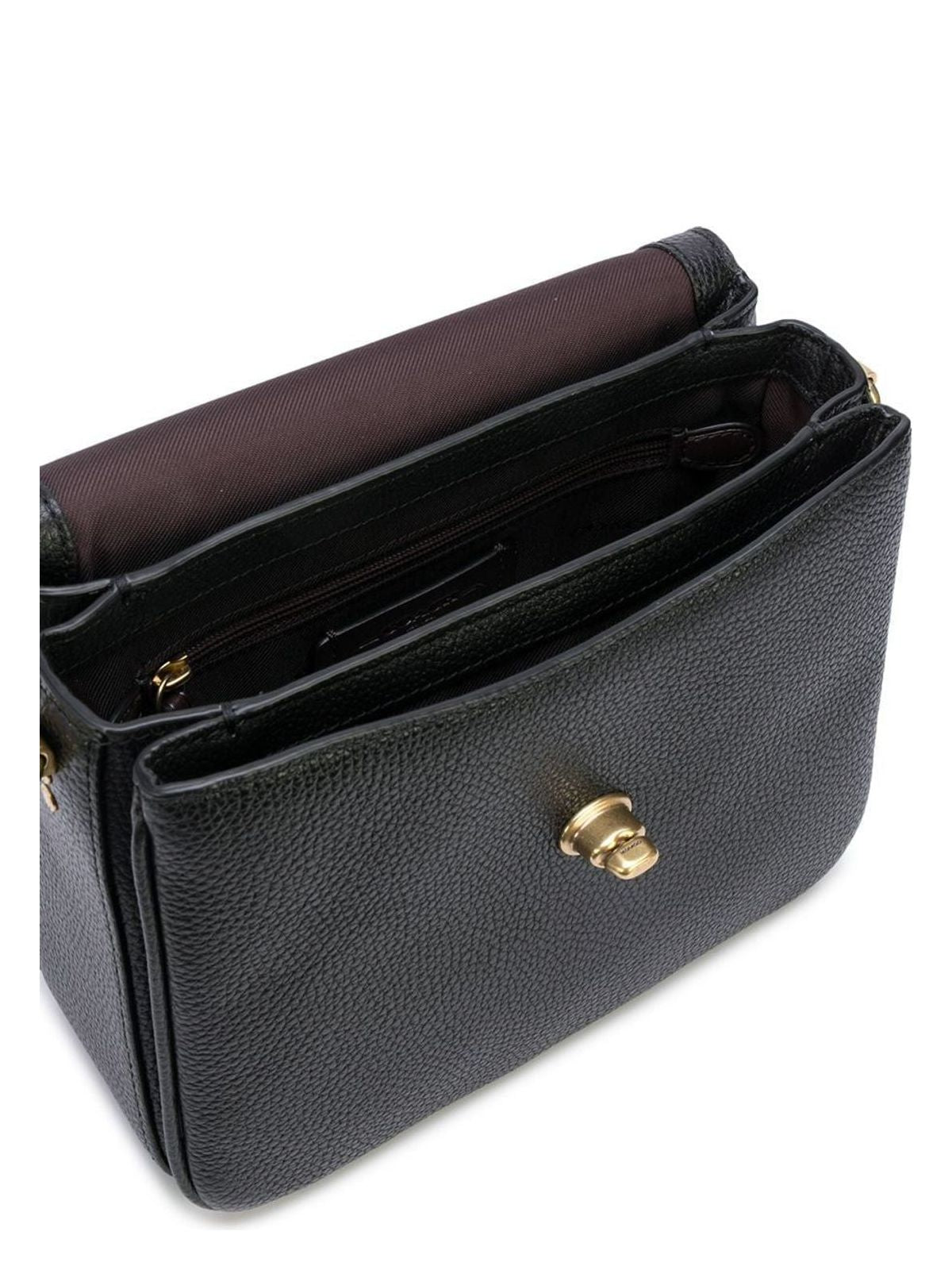 POLISHED PEBBLED LEATHER CASSI BLACK