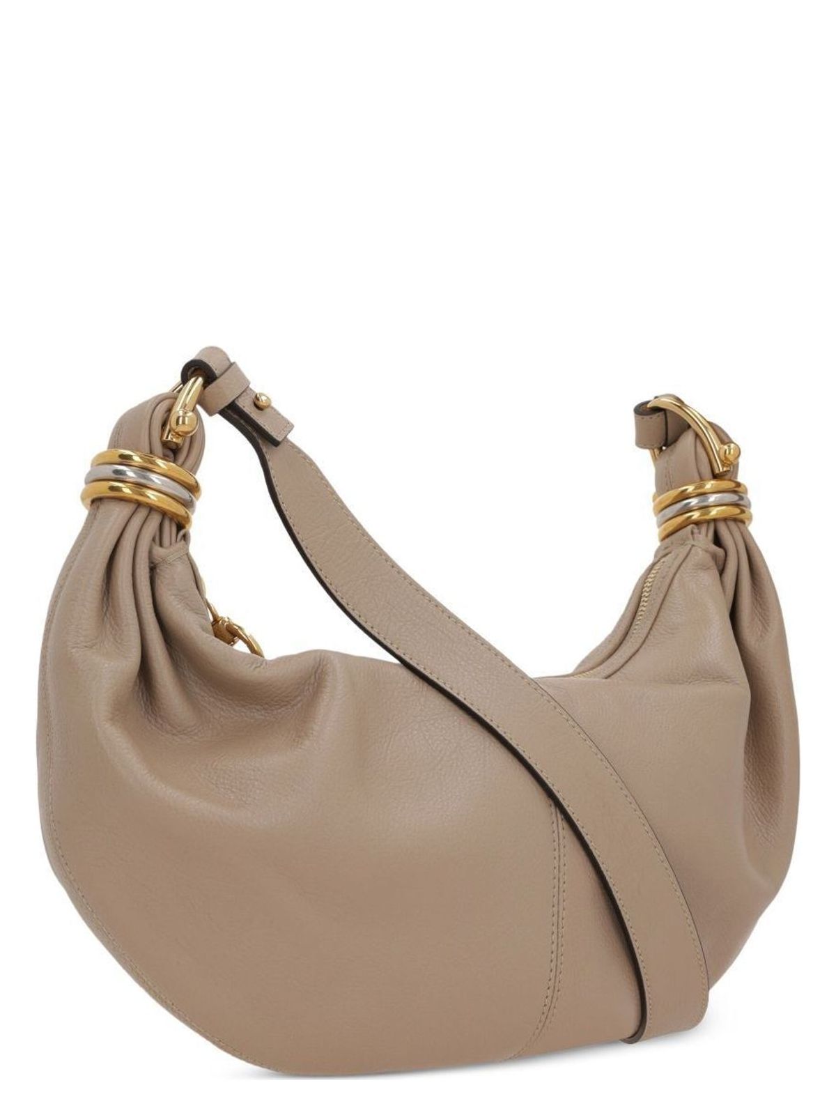 SMALL BRACELET HOBO BAG IN GRAINED LEATHER