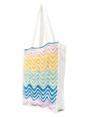 GRADIENT WAVE CROCHET TOTE BAG