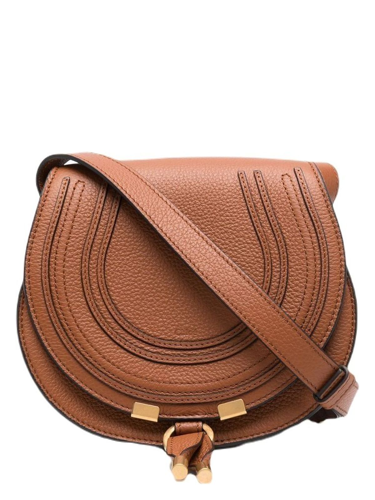 SMALL MARCIE SADDLE BAG IN GRAINED LEATHER