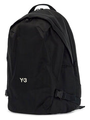 BLACK MINIMALIST BACKPACK IN RECYCLED POLYESTER WITH PADDED STRAPS