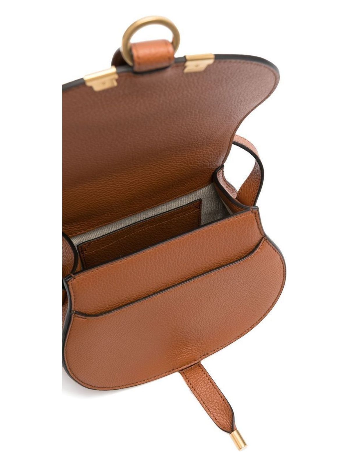 SMALL MARCIE SADDLE BAG IN GRAINED LEATHER