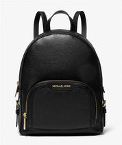 Michael Kors Jaycee Pebble Leather Medium Backpack In Black