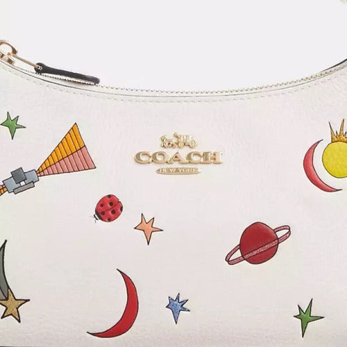 Coach X Observed By Us Leather Teri Shoulder Bag In Chalk/ Multi