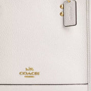 COACH Dempsey Tote 22 Refined Pebble Leather Crossbody Bag In Gold/Chalk