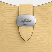 Coach Leather Eliza Shoulder Bag with Lizard Print in Soft Yellow