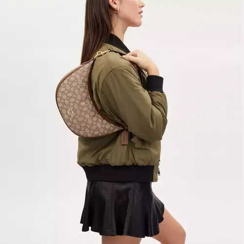 Coach Aria Shoulder/Crossbody Bag Signature Jacquard & Leather