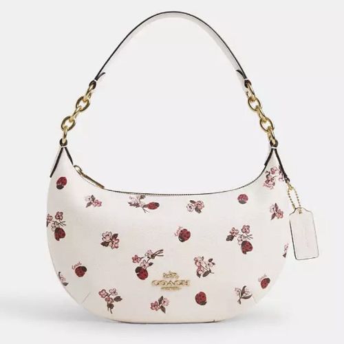 NWT Coach Leather Medium Payton Hobo Bag With Ladybug Floral Print