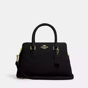 Coach Mini Darcie Carryall Leather Handbag In Gold/Black