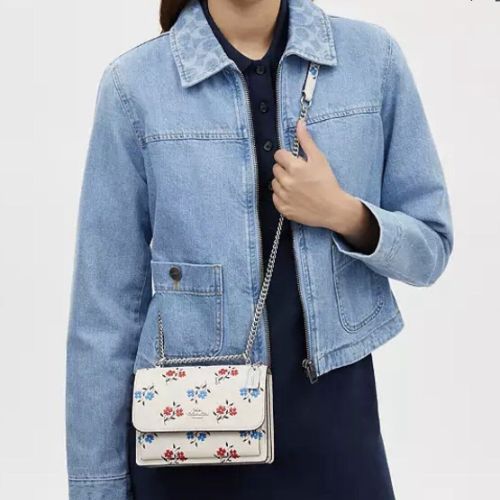 Coach Mini Klare Crossbody Leather Bag With Floral Print