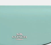 Coach Leather Medium Andrea Clutch/Shoulder Bag In Faded Blue