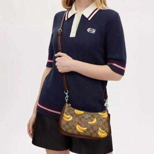 Coach Teri Shoulder Bag In Signature Canvas & Leather