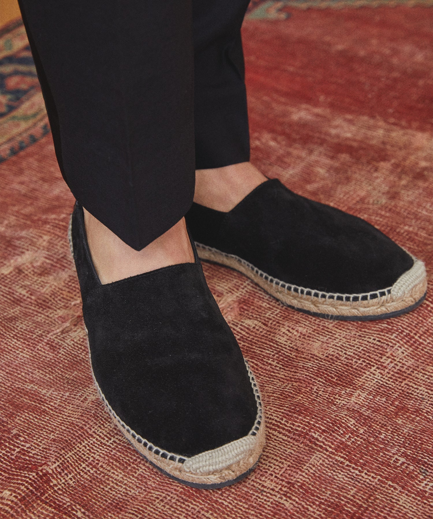 Suede Espadrille in Black